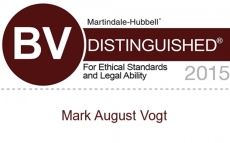 Accolade Martindale-Hubbell BV Distinguished for Ethical Standards and Legal Ability 2015 Mark Vogt